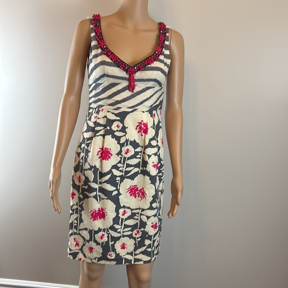 Nanette Lepore embellished floral mixed print dress